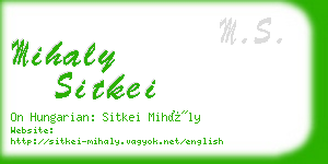 mihaly sitkei business card